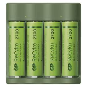 Nabíječka GP Everyday B421 + 4× AA ReCyko 2700 + USB 

