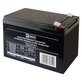 Olověný akumulátor EMOS bezúdržbový 12 V/12 Ah, faston 6,3 mm 

