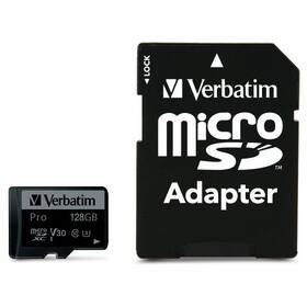 Paměťová karta Verbatim microSDXC 128GB UHS-I V30 U3 (90R/45W) + adaptér 
