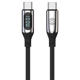 Kabel Forever USB-C/USB-C, s LCD, 100 W, 1 m černá barva
