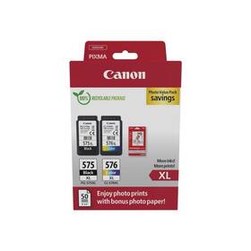 Inkoustová náplň Canon PG-575XL / CL-576XL PVP + fotopapír GP 501, 50 listů černá

