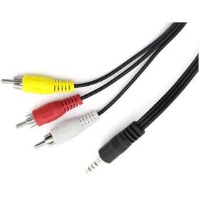 Kabel AQ jack 3,5 mm na 3× CINCH, 1,5 m černá barva
