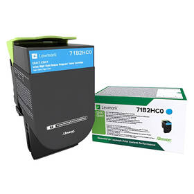 Toner Lexmark 71B2HC0, 3500 stran, pro CS417dn, CS517de, CX417de azurový

