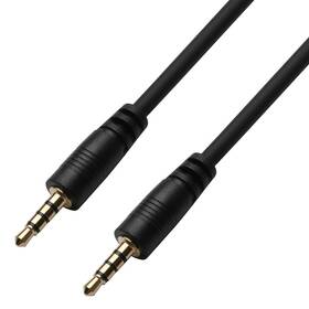 Kabel GoGEN 3,5mm jack, 4 pólový, 0,5m černá barva
