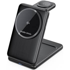 Bezdrátová nabíječka Mobile Origin PW8 3in1 Foldable Qi2 černá barva
