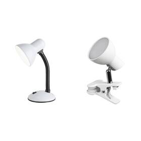 Stolní lampička Rabalux Dylan 4168 - bílá + LED lampička Noah 1477 s klipem - bílá 

