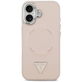 Kryt na mobil Guess PU Leather Triangle Logo MagSafe na Apple iPhone 17 růžový

