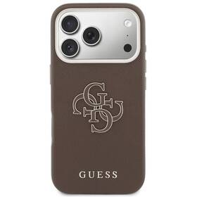 Kryt na mobil Guess PU Resin Logo na Apple iPhone 17 Pro Max hnědý

