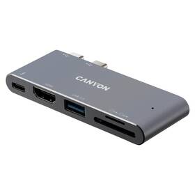 Dokovací stanice Canyon DS-5 5v1 Thunderbolt 3 - Apple Mackbook šedá

