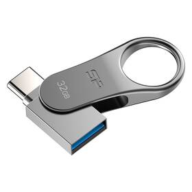 USB Flash Silicon Power Mobile C80 32 GB stříbrná barva
