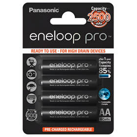 Baterie nabíjecí Panasonic Eneloop Pro AA, HR06, 2500mAh, Ni-MH, blistr 4ks 

