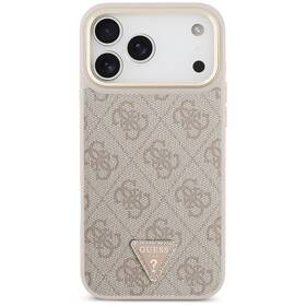 Kryt na mobil Guess PU Leather 4G Triangle Logo Gold Frame MagSafe na Apple iPhone 17 Pro Max růžový

