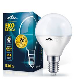 Žárovka LED ETA EKO LEDka mini globe 6W, E14, neutrální bílá 

