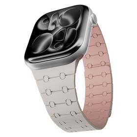 Řemínek Epico Magnetic+ Silicone na Apple Watch SE (40mm)/Series 1-9 (38/40/41mm) 10-11 (42mm) bílý

