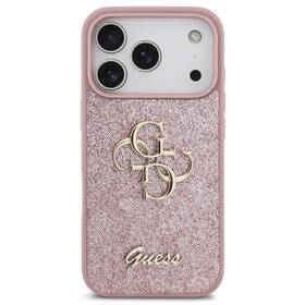 Kryt na mobil Guess Fixed Glitter 4G Metal Logo na Apple iPhone 18 Pro růžový

