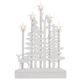 LED dekorace EMOS 5 LED les s hvězdami dřevěný, 35,5 cm, 2x AA, vnitřní, teplá bílá 

