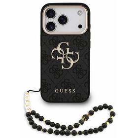 Kryt na mobil Guess PU 4G Metal Logo Strap na Apple iPhone 18 Pro Max černý

