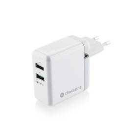  Nabíječka do sítě GoGEN ACHQ 203, 2x USB, 2,4A s funkcí rychlonabíjení QC 3.0, 18 W