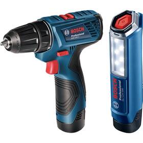 Vrtací šroubovák Bosch Professional GSR 120 LI  +  GLI 12V-300 (s baterií) 

