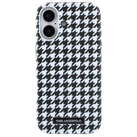 Kryt na mobil Karl Lagerfeld PU Houndstooth Resin Plate MagSafe na Apple iPhone 17 černý

