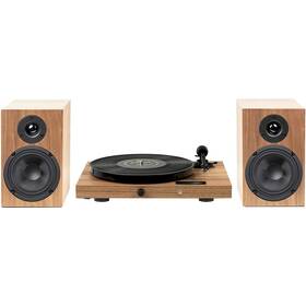 Gramofon Pro-Ject JukeBox E1 HiFi Set hnědá barva
