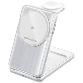 Bezdrátová nabíječka Mobile Origin PW8 3in1 Foldable Qi2 stříbrná barva
