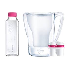 Filtrační konvice BWT Penguin MEI 2,7 l + designová skleněná láhev bílá

