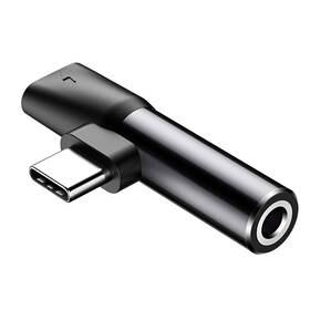 Redukce Baseus USB-C samec / USB-C samice /3,5mm Jack samice černá

