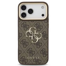 Kryt na mobil Guess 4G Metal Logo Gold Frame na Apple iPhone 18 Pro hnědý

