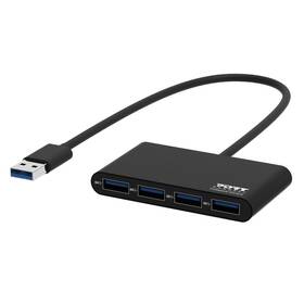 USB Hub PORT CONNECT USB-A , 4x USB 3.0 černý

