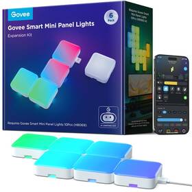 Nástěnné svítidlo Govee Smart mini RGBIC panely - rozšíření (6 ks) bílé

