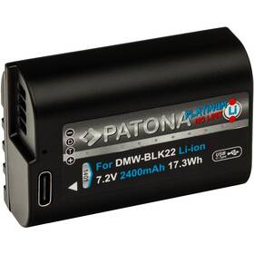 Baterie PATONA pro digitální kameru Panasonic DMW-BLK22 2400mAh Li-Ion Platinum, USB-C černý


