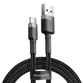 Kabel Baseus Cafule USB/USB-C, 2A, 3m černý/šedý

