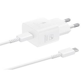 Nabíječka do sítě Samsung EP-T2510, USB-C, 25W + USB-C kabel 1m bílá

