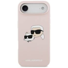 Kryt na mobil Karl Lagerfeld Liquid Silicone Double Heads MagSafe na Apple iPhone Air růžový

