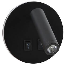 Nástěnné svítidlo IMMAX GOAL LED, 2 vypínače, 6W černé

