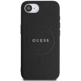 Kryt na mobil Guess PU Grained Classic Logo MagSafe na Apple iPhone 16e černá barva
