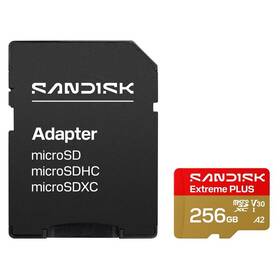  Paměťová karta SANDISK Micro SDXC Extreme Plus 256GB UHS-I (250R/170W) + SD apaptér