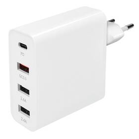 Nabíječka do sítě Solight 3x USB-A, 1x USB-C, 48W, QC3.0+PD bílá

