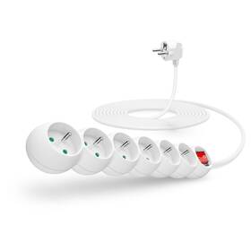 Kabel prodlužovací Connect IT 6x zásuvka, s vypínačem, 5m bílý

