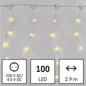 Vánoční osvětlení EMOS 100 LED nano řetěz – rampouchy, 2,9 m, venkovní i vnitřní, teplá bílá 

