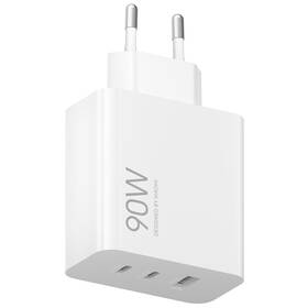 Nabíječka do sítě Xiaomi HyperCharge 90W, 2xUSB-C/1xUSB-A bílá

