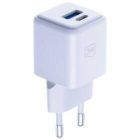 Nabíječka do sítě 3mk Hyper GaN USB-C/USB-A 20W bílá

