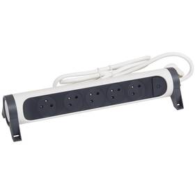 Kabel prodlužovací Legrand 5x zásuvka, s vypínačem, 1,5m černý/bílý

