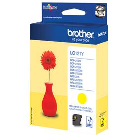 Inkoustová náplň Brother LC-121Y, 300 stran žlutá

