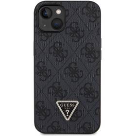 Kryt na mobil Guess 4G Strass Triangle Metal Logo na Apple iPhone 15 černý

