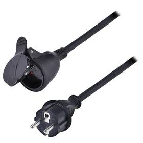 Kabel prodlužovací Solight 1 zásuvka IP44, 3 x 2.5mm2, kabel guma-neopren H07RN-F, 10 m černý

