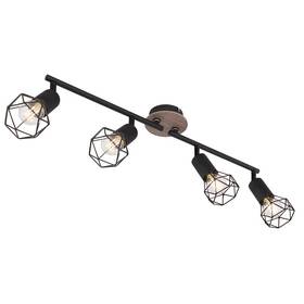 Bodové svítidlo GLOBO Xara I, 4xE14, 40W černé/dřevo

