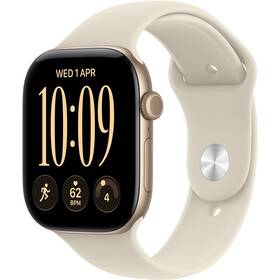 Chytré hodinky Apple GPS + Cellular 46 mm světle zlatý hliník, pískový sportovní řemínek - S/M 

