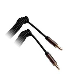 Kabel GoGEN Jack 3,5mm, 2m, pozlacené konektory, kroucený černá barva
